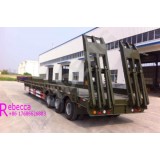 3 axle low bed trailer heavy equipment transport lowboy semi trailer