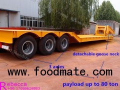 Fudeng Removable Gooseneck Lowboy Heavy Equipment Haulage Trailer