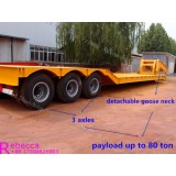 Fudeng Removable Gooseneck Lowboy Heavy Equipment Haulage Trailer