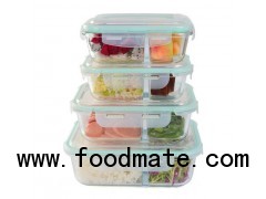 Glass Crisper Sets With 2 Compartment