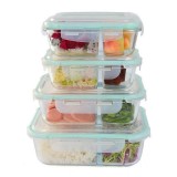 Glass Crisper Sets With 2 Compartment