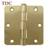 3in.×3in.×2.0mm Brass Plated Door Hinge With 1/4 Radius Corner