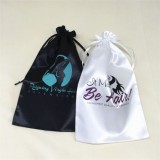 Colorful Drawstring Satin Bag With Logo