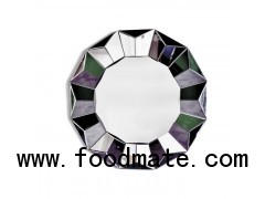 Round Silver Three Dimensional Wall Mirror