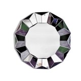 Round Silver Three Dimensional Wall Mirror