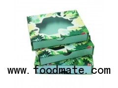Colored Small Gift Card Presentation Boxes with Clear PVC Special Shape Die Cuttting Clear Window