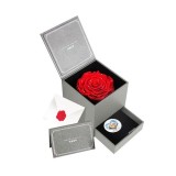 High-End Two Layers Rigid Cardboard Rose Box With Flower Seal,Cardboard Packaging For Flowers Gifts