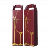 Cheap Corrugated Paper One Bottle Mini Wine Boxes Bag,Wine Carry Box With Die-cut Patch Handle