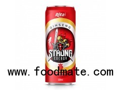330ml canned Strong energy drink with strawberry flavor from RITA beverage brand