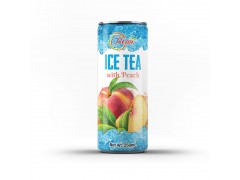 250ml canned ice green tea with peach drink from BENA tea brand