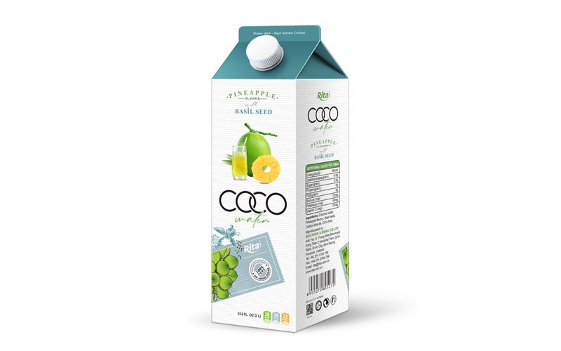 Coconut Water Basil Seed With Pineapple